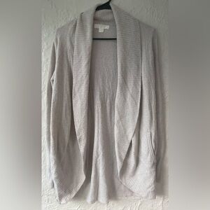 Barefoot Dreams CozyChic Lite® Circle Cardi, Dove Gray, Open Front, Pockets; XS